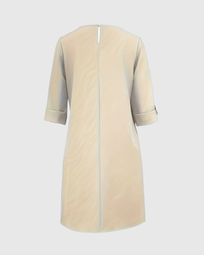 Elegantes Freizeitkleid mit 3/4-Ärmeln – Zeitlos, Komfortabel & Vielseitig