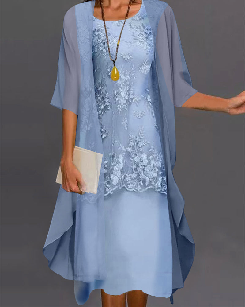 Damen Chiffon Zweiteiler Set – Elegantes Sommer Outfit für besondere Anlässe und stilvolle Auftritte