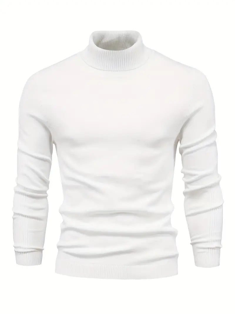 Clemaria | Herren Rollkragenpullover Slim Fit, Langarm Strick für Smart Casual Look