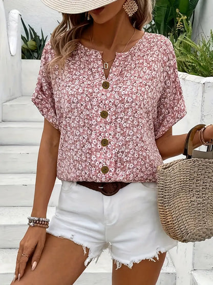 Damen Sommer-Top mit Knopfleiste – Luftig, Elegant & Vielseitig