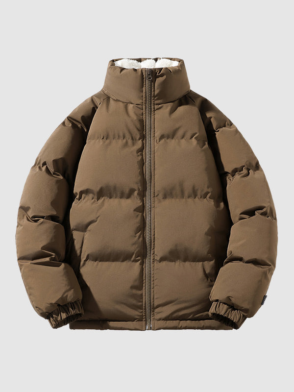 Herren | Gefütterte Fleece-Pufferjacke mit Kapuze – Warm & Stylisch
