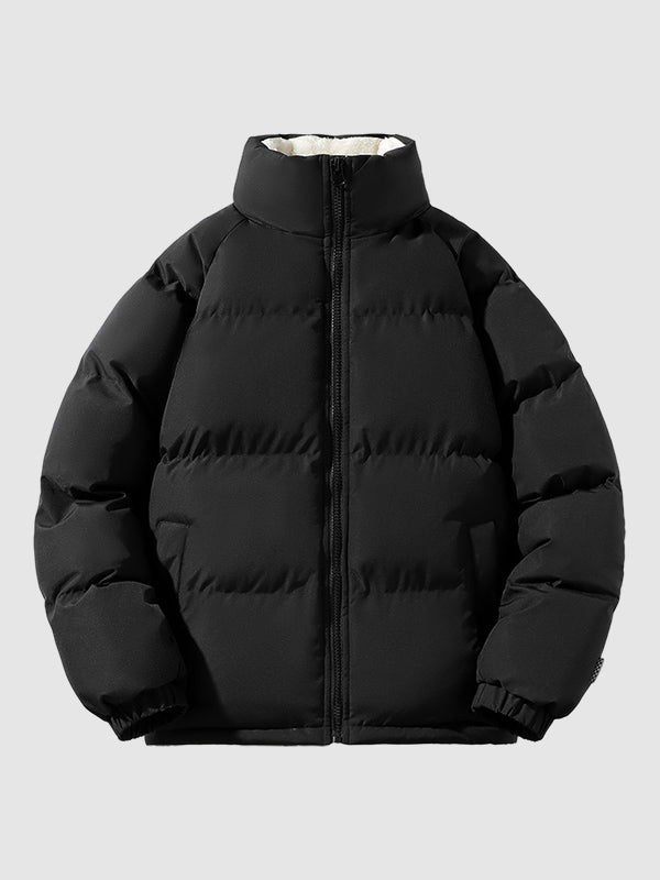 Herren | Gefütterte Fleece-Pufferjacke mit Kapuze – Warm & Stylisch