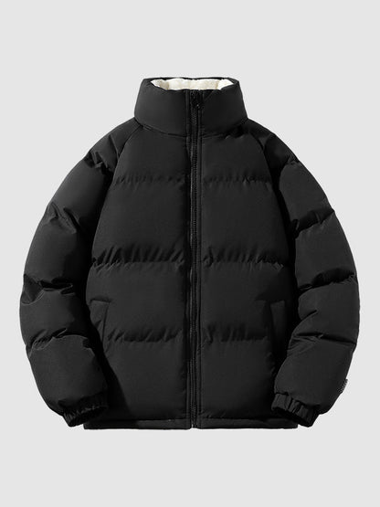 Herren | Gefütterte Fleece-Pufferjacke mit Kapuze – Warm & Stylisch