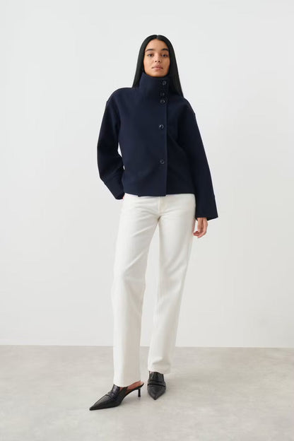 Damen Kurzjacke mit Stehkragen | Elegant & Minimalistisch