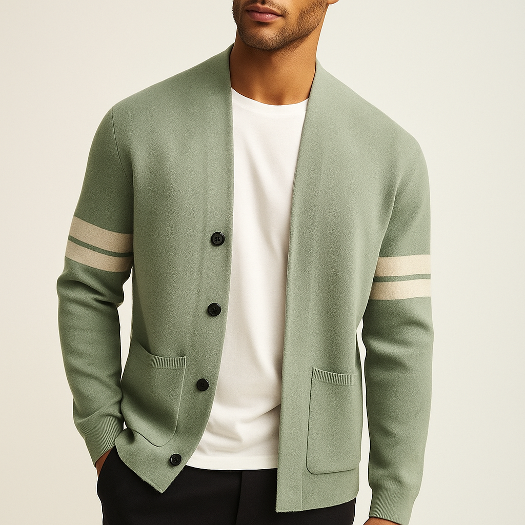 Strick-Cardigan Herren | Lässiger Komfort mit sportlich-eleganten Streifen