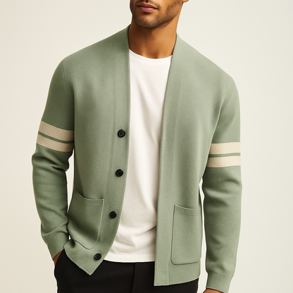Strick-Cardigan Herren | Lässiger Komfort mit sportlich-eleganten Streifen