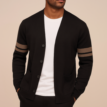 Strick-Cardigan Herren | Lässiger Komfort mit sportlich-eleganten Streifen