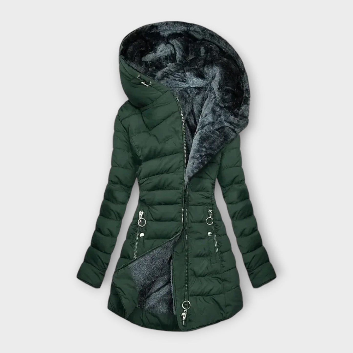 Gefütterte Steppjacke mit Kapuze | Elegante Damenjacke für Winter & Alltag