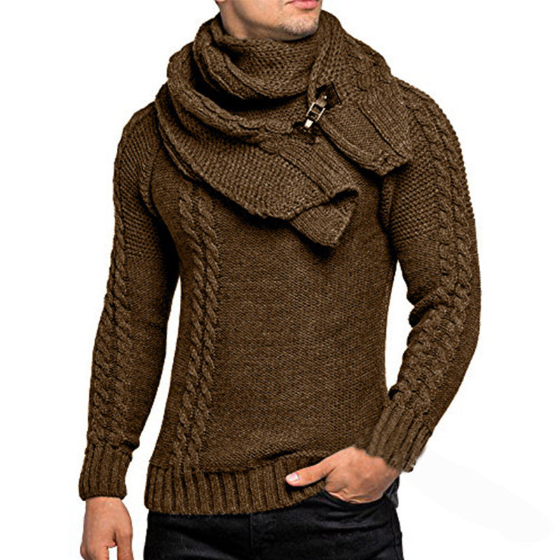Herren Strickpullover mit Schal | Warm, Stilvoll und Komfortabel für Kühle Tage