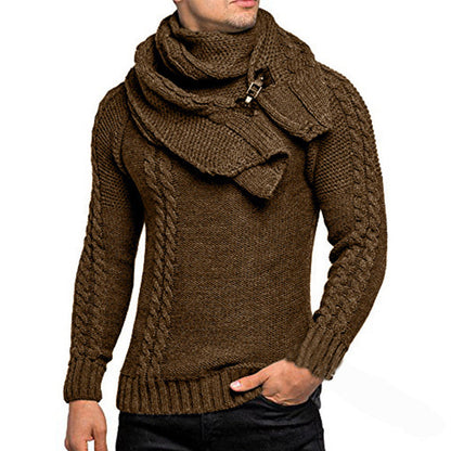 Herren Strickpullover mit Schal | Warm, Stilvoll und Komfortabel für Kühle Tage