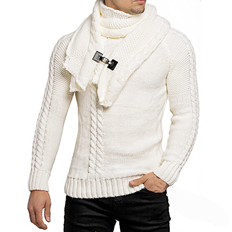 Herren Strickpullover mit Schal | Warm, Stilvoll und Komfortabel für Kühle Tage