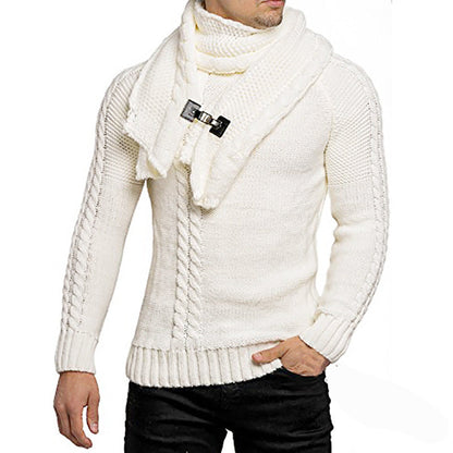 Herren Strickpullover mit Schal | Warm, Stilvoll und Komfortabel für Kühle Tage