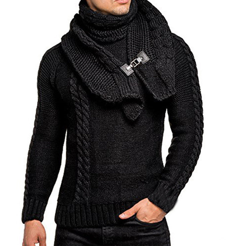 Herren Strickpullover mit Schal | Warm, Stilvoll und Komfortabel für Kühle Tage