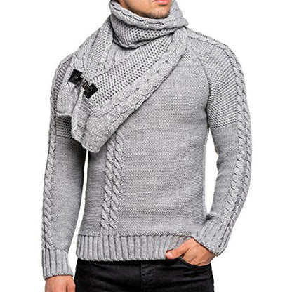 Herren Strickpullover mit Schal | Warm, Stilvoll und Komfortabel für Kühle Tage