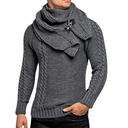 Herren Strickpullover mit Schal | Warm, Stilvoll und Komfortabel für Kühle Tage