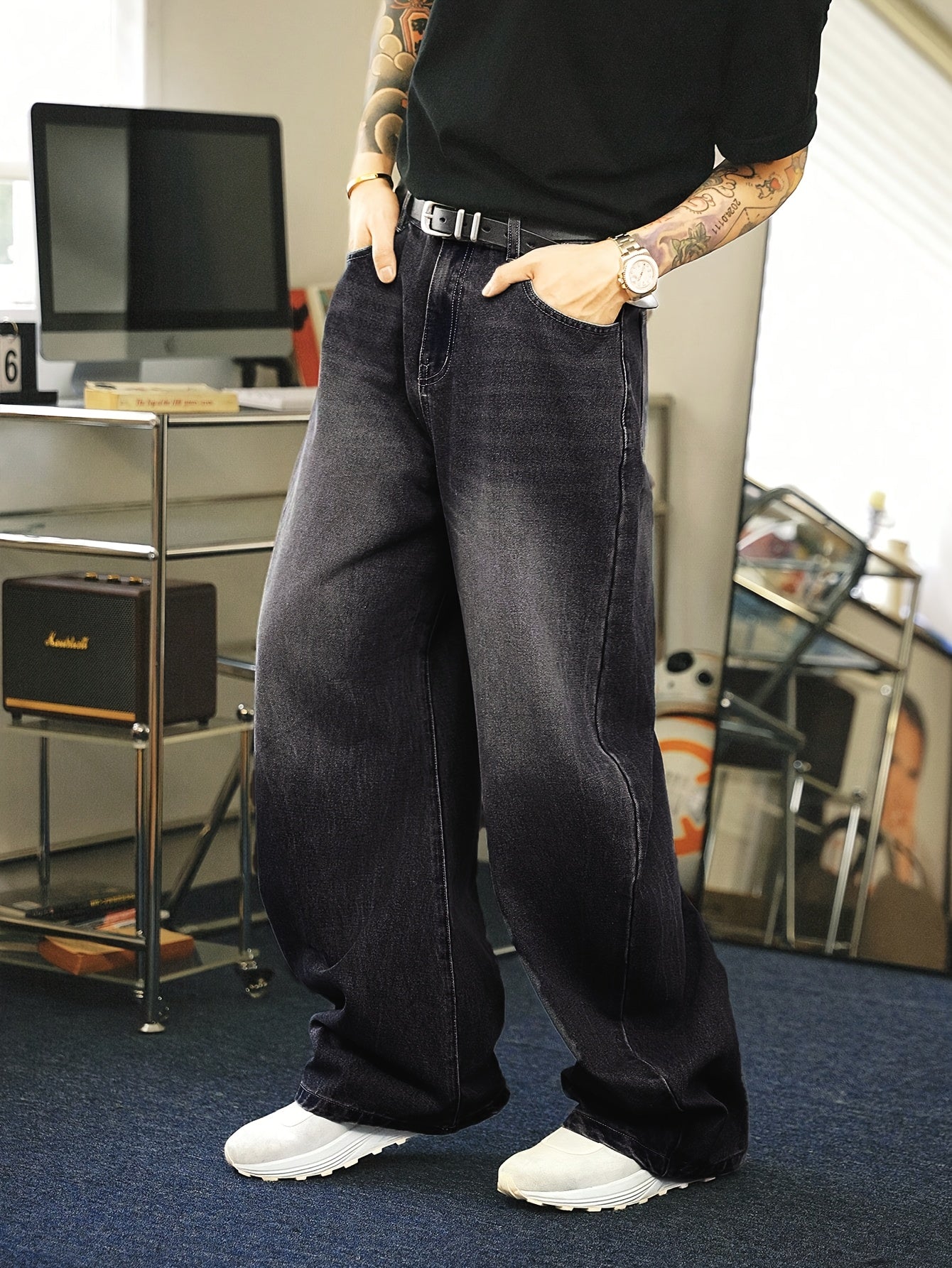 Felix | Herren Baggy Jeans mit Geradem Bein | Weite Passform & Streetwear Style