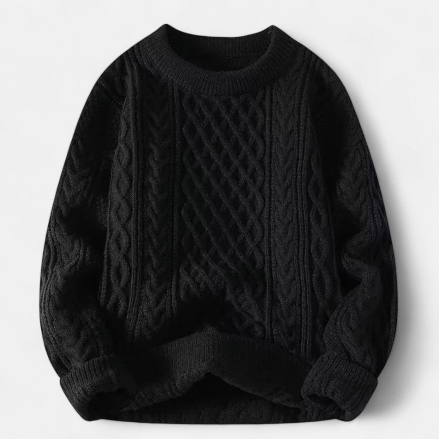 Herren Knit-Pullover mit Strukturiertem Zopfmuster – Klassisch, Warm & Vielseitig für Alltag & Office