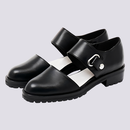 Damen Mary Jane Schuhe mit Schnalle – Klassische Freizeitschuhe mit flachem Absatz für Alltag und Büro