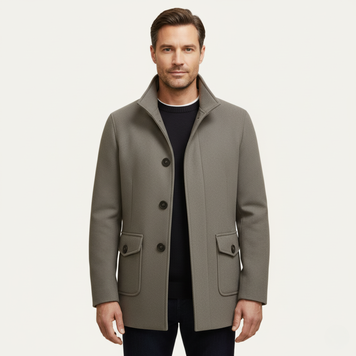 Herren Wollmantel Tailored | Eleganter Winter-Overcoat für Stadt & Büro