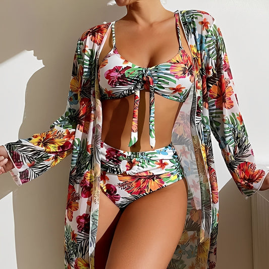 Damen Bikini Set mit Rock – High-Waist Set für stilvolle Strandlooks