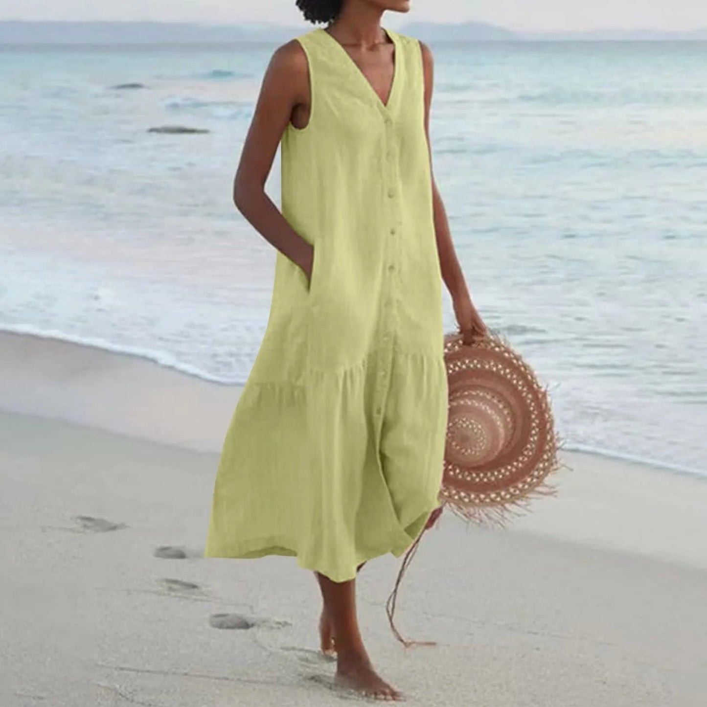 Damen Sommer-Top mit V-Ausschnitt – Elegant, Ärmellos & Vielseitig