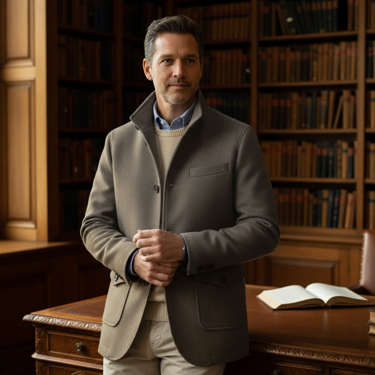 Herren Wollmantel Tailored | Eleganter Winter-Overcoat für Stadt & Büro