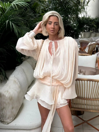 Salida | Verspielter Mini Playsuit mit Ballonärmeln & elegantem Schnitt für trendige Sommer-Outfits