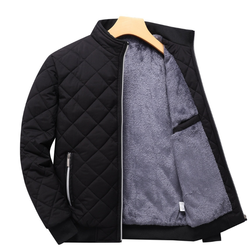 George | Herren Fleecejacke mit Stehkragen | Uni Reißverschlussjacke Warm & Bequem