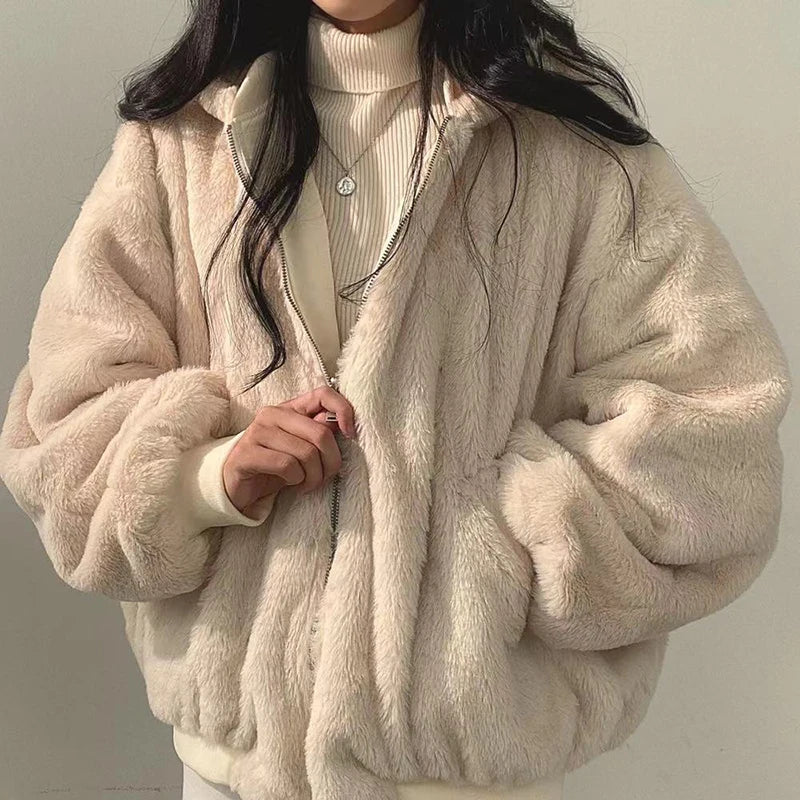 Damen Winterjacke Oversize | Kuschelige Jacke mit Fleece-Innenfutter
