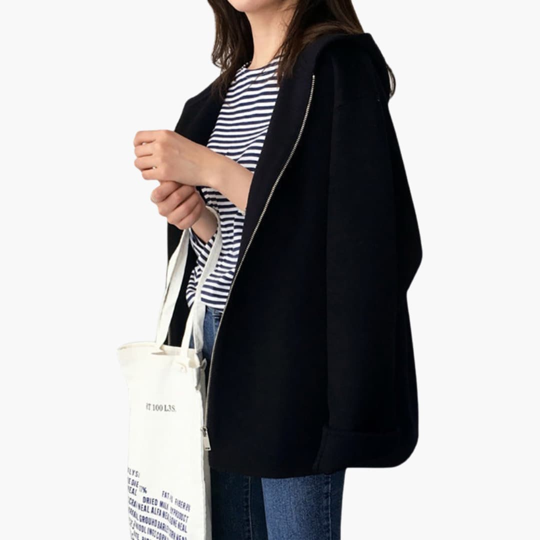 Damen Kapuzenjacke mit Reißverschluss & Seitentaschen | Stilvoll, Warm & Bequem