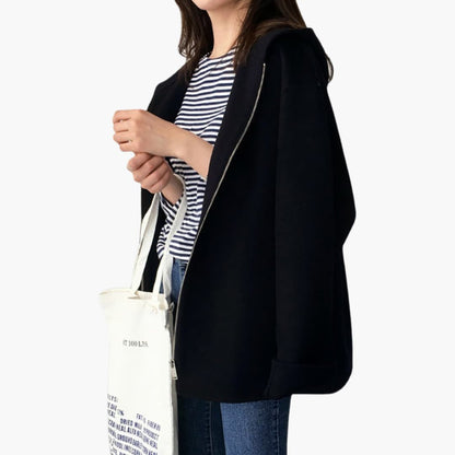 Damen Kapuzenjacke mit Reißverschluss & Seitentaschen | Stilvoll, Warm & Bequem