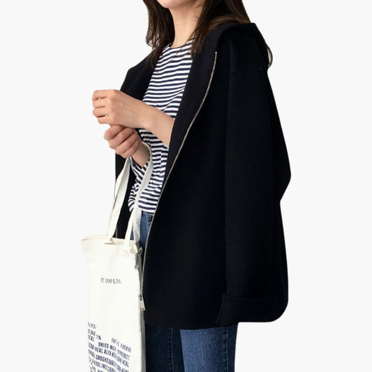 Damen Kapuzenjacke mit Reißverschluss & Seitentaschen | Stilvoll, Warm & Bequem