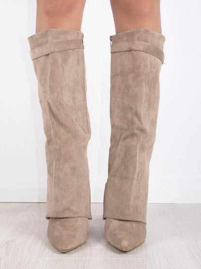 Damen Kniehohe Stiefel | Weiter Schaft & Stabiler Blockabsatz für Elegante Silhouette