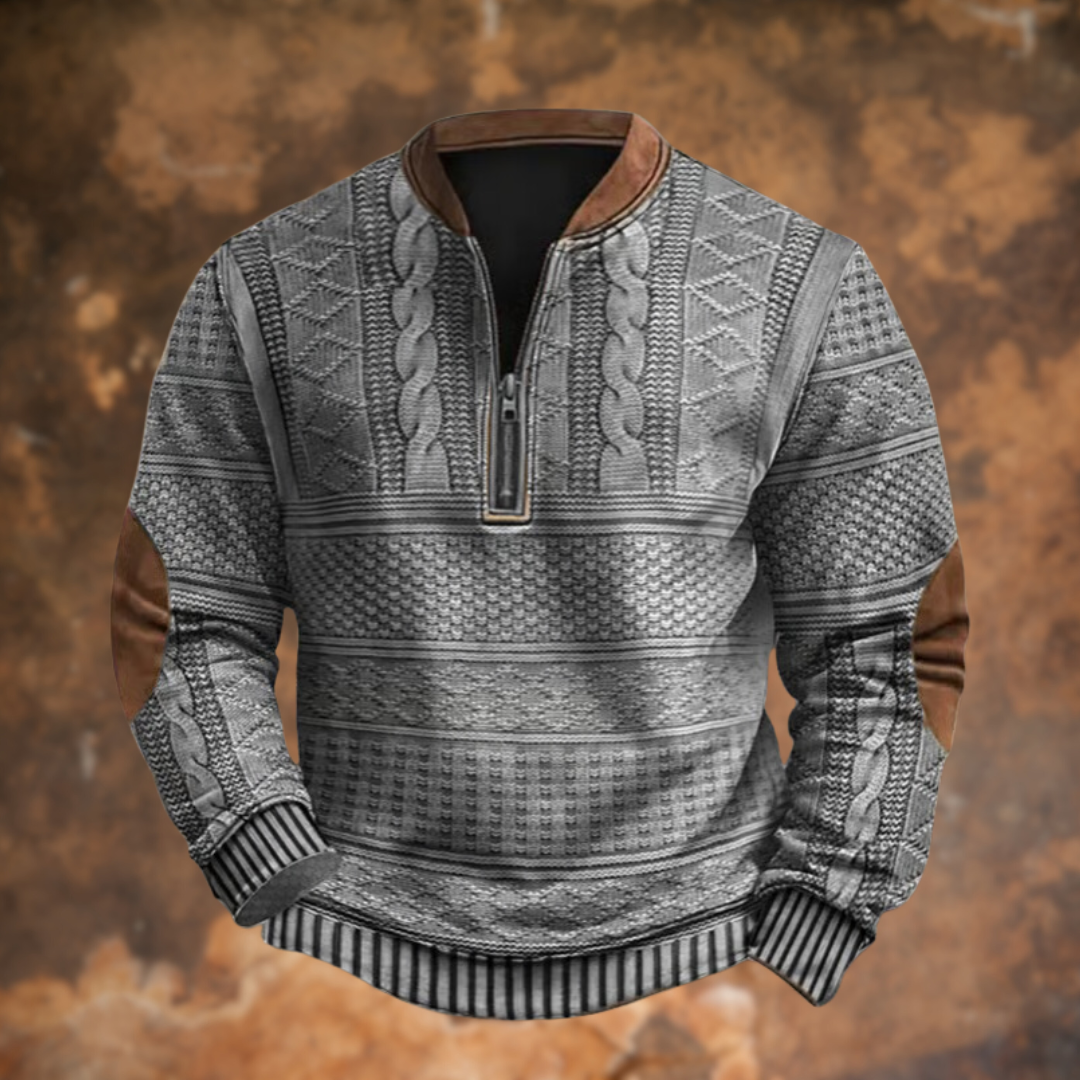 Herren Strickpullover mit halbem Reißverschluss | Stylischer Pullover für kühle Tage