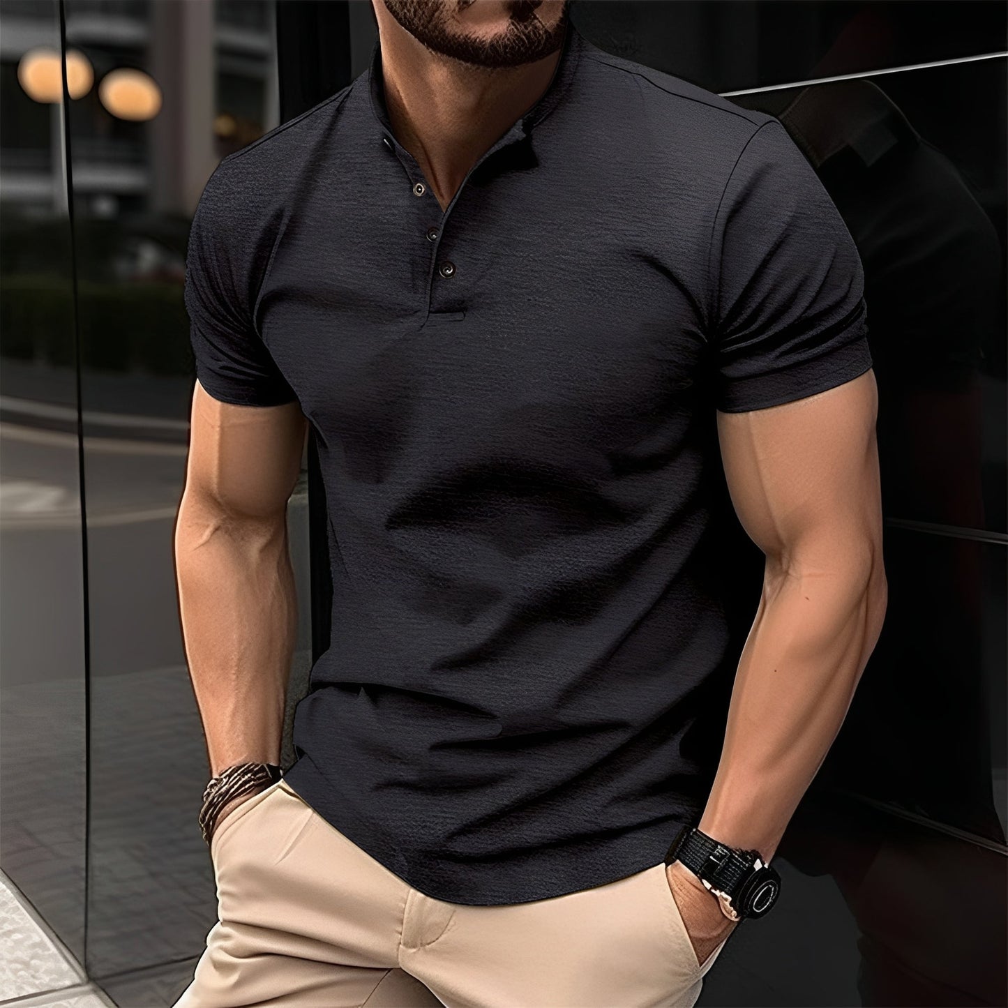 Herren Shirt mit Knopfleiste – Komfortables Oberteil für Alltag und Freizeit