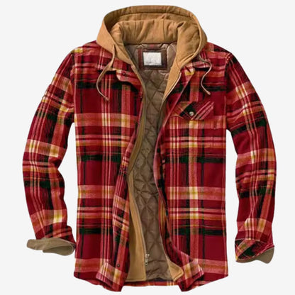 Flanelljacke Herren mit Kapuze & Fleecefutter | Warm, Lässig & Outdoor-Tauglich
