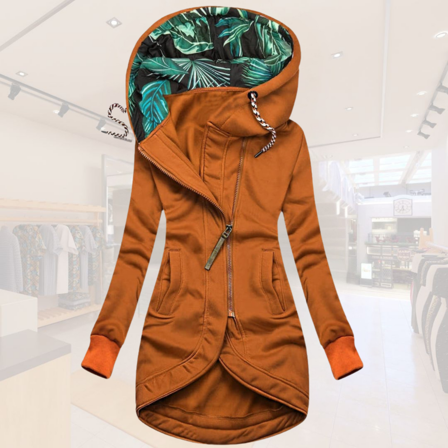 Damen-Longjacke | Stylisches Kapuzendesign & Figurfreundlicher Schnitt