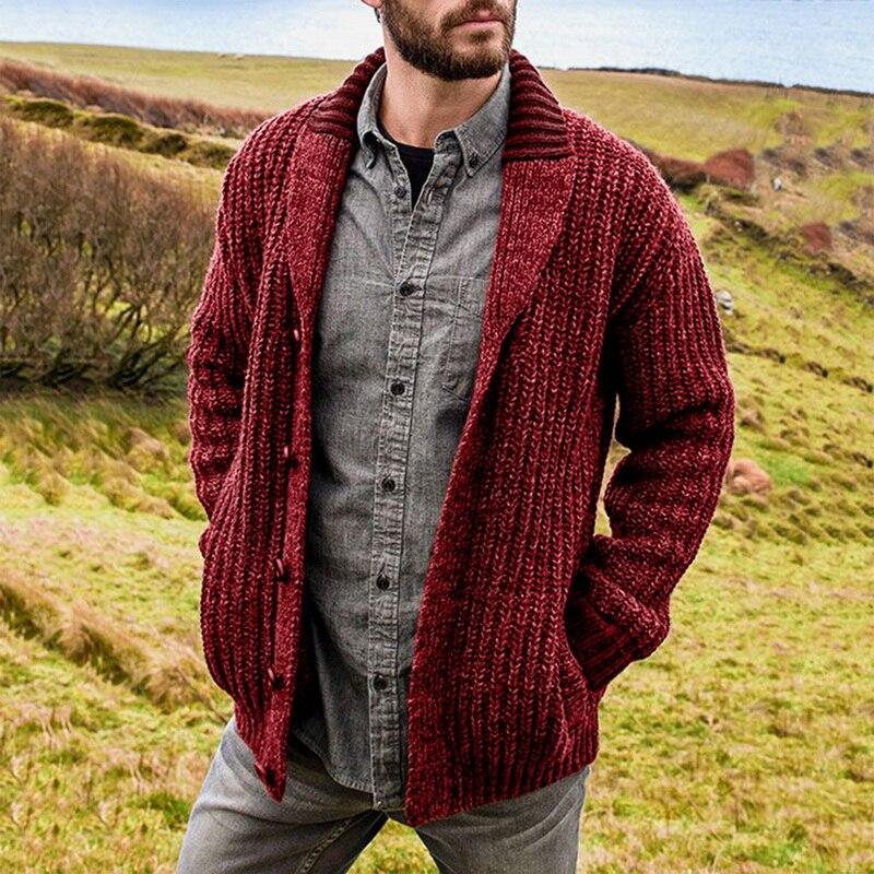 Groß Gestrickte Herren Strickjacke – Komfortabel, Markant & Vielseitig