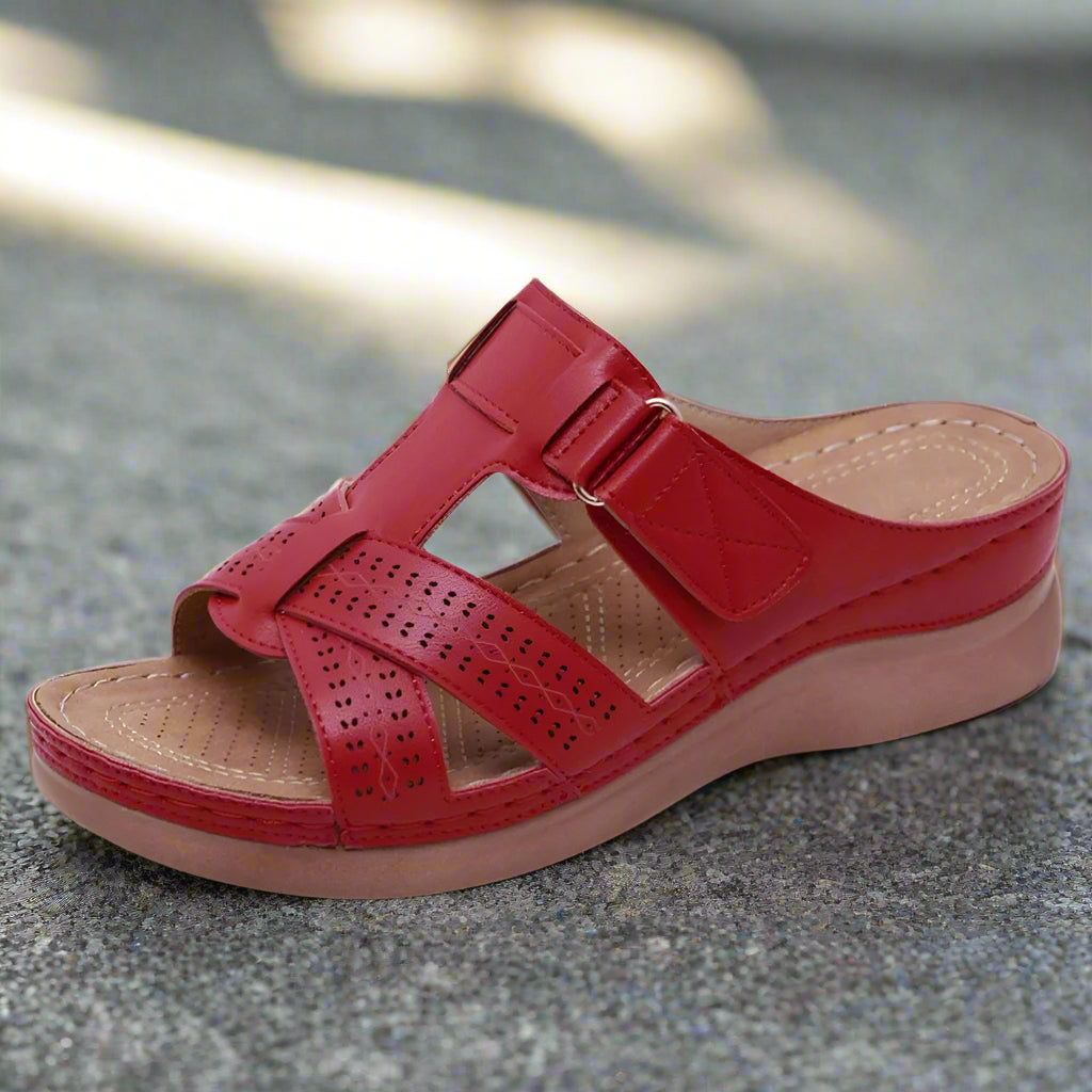 Sofibra | Damen Sommer-Sandalen mit Klettverschluss, Offener Zehenpartie & Robuster Plateausohle – Bequemer Freizeitstil