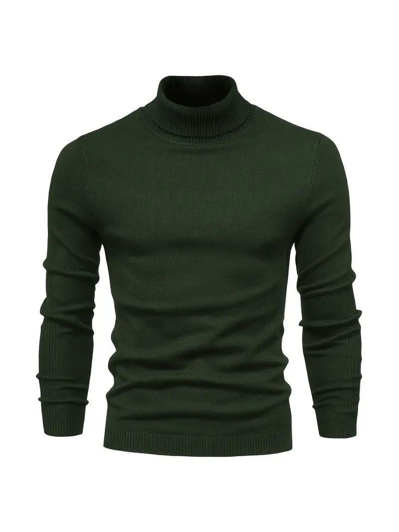 Clemaria | Herren Rollkragenpullover Slim Fit, Langarm Strick für Smart Casual Look