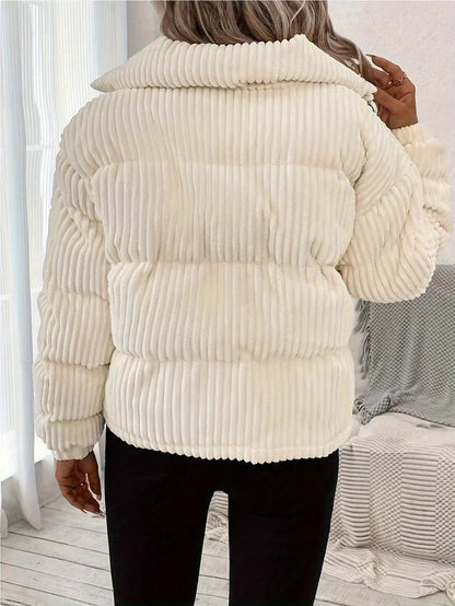 Ribbed Puffer Jacket | Damen Gesteppt & Gerippt | Stylisch, Leicht & Warm