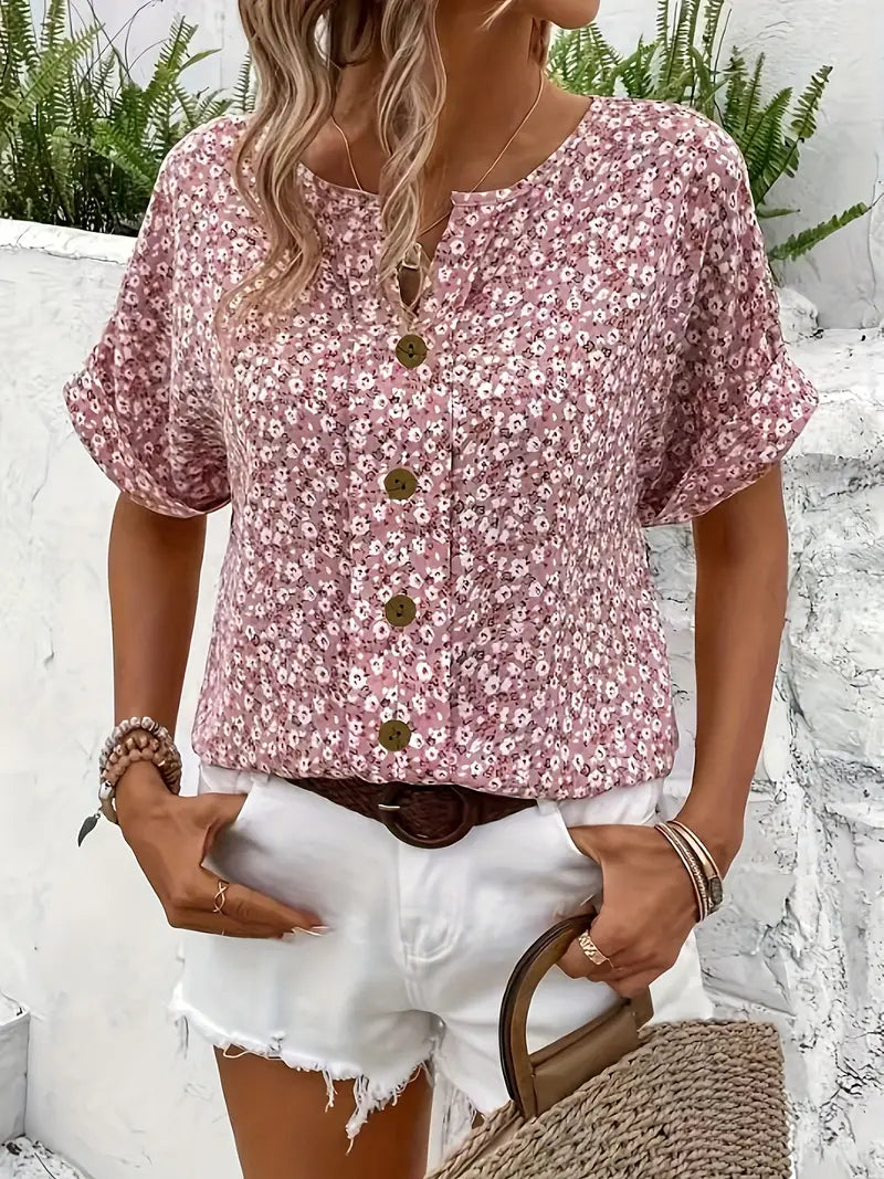 Damen Sommer-Top mit Knopfleiste – Luftig, Elegant & Vielseitig
