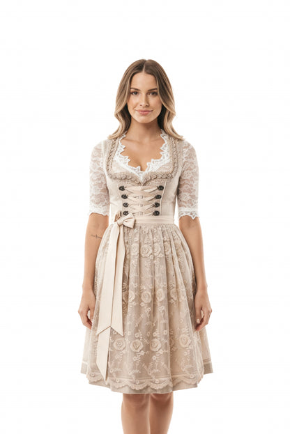 Dirndl Elegance | Traditionelles Deutsches Dirndlkleid mit Schnürmieder & Spitzenbluse