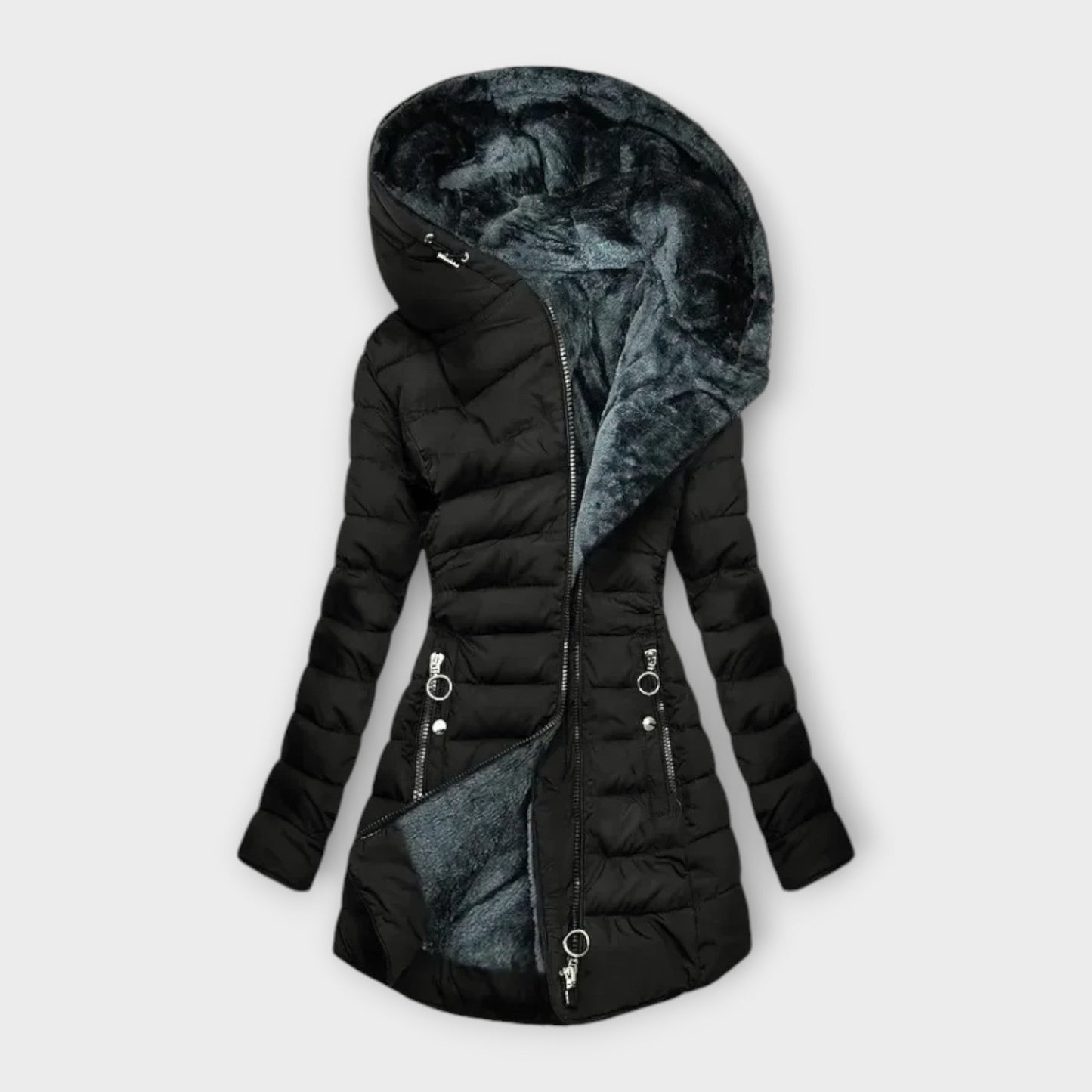 Gefütterte Steppjacke mit Kapuze | Elegante Damenjacke für Winter & Alltag