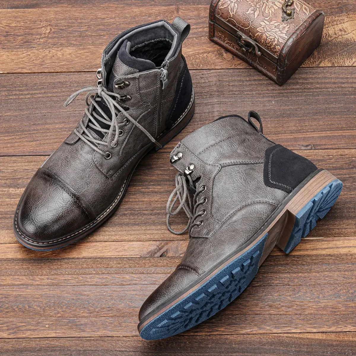 Herren Lederstiefel | Vintage Ankle Boots für Alltag & Outdoor