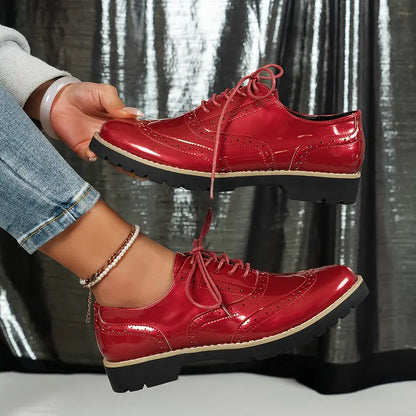 Novessa | Damen Schnürschuhe, Glänzend & Stilvoll für elegante Outfits