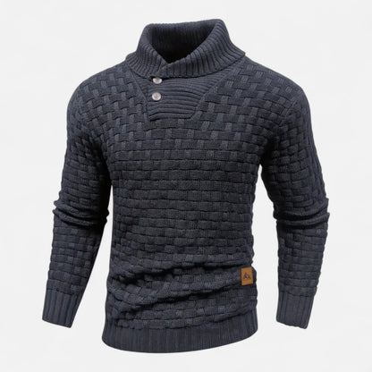 Jasper | Herren Strickpullover mit Knopfleiste – Klassischer Winterpullover in Solider Farbe