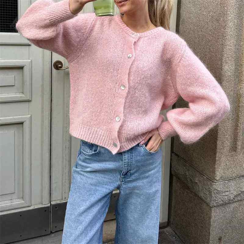 Aldevina | Damen Strick-Cardigan mit Knöpfen, Weich & Elegant für Winter & Alltag