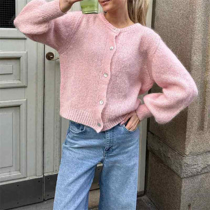 Aldevina | Damen Strick-Cardigan mit Knöpfen, Weich & Elegant für Winter & Alltag