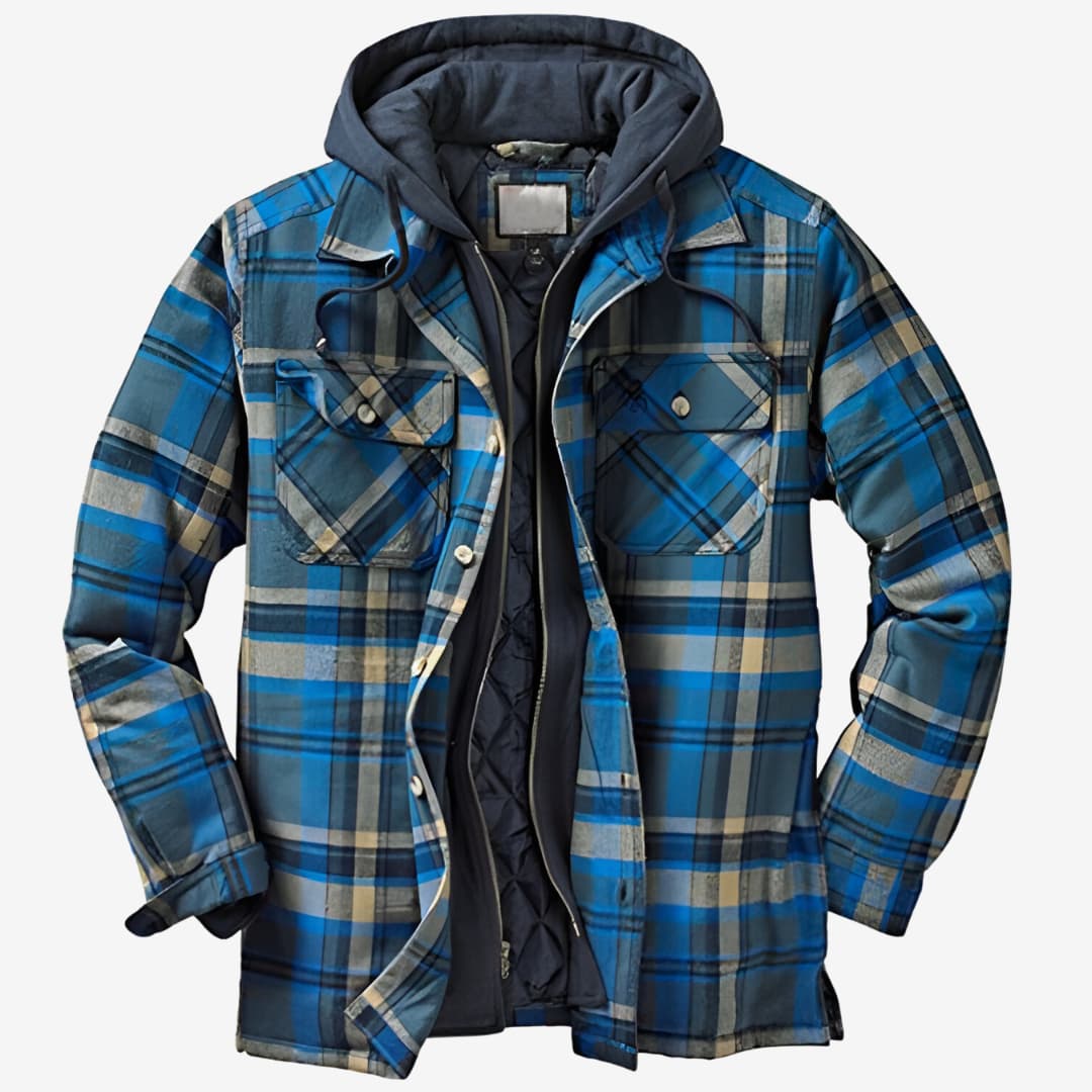 Flanelljacke Herren mit Kapuze & Fleecefutter | Warm, Lässig & Outdoor-Tauglich